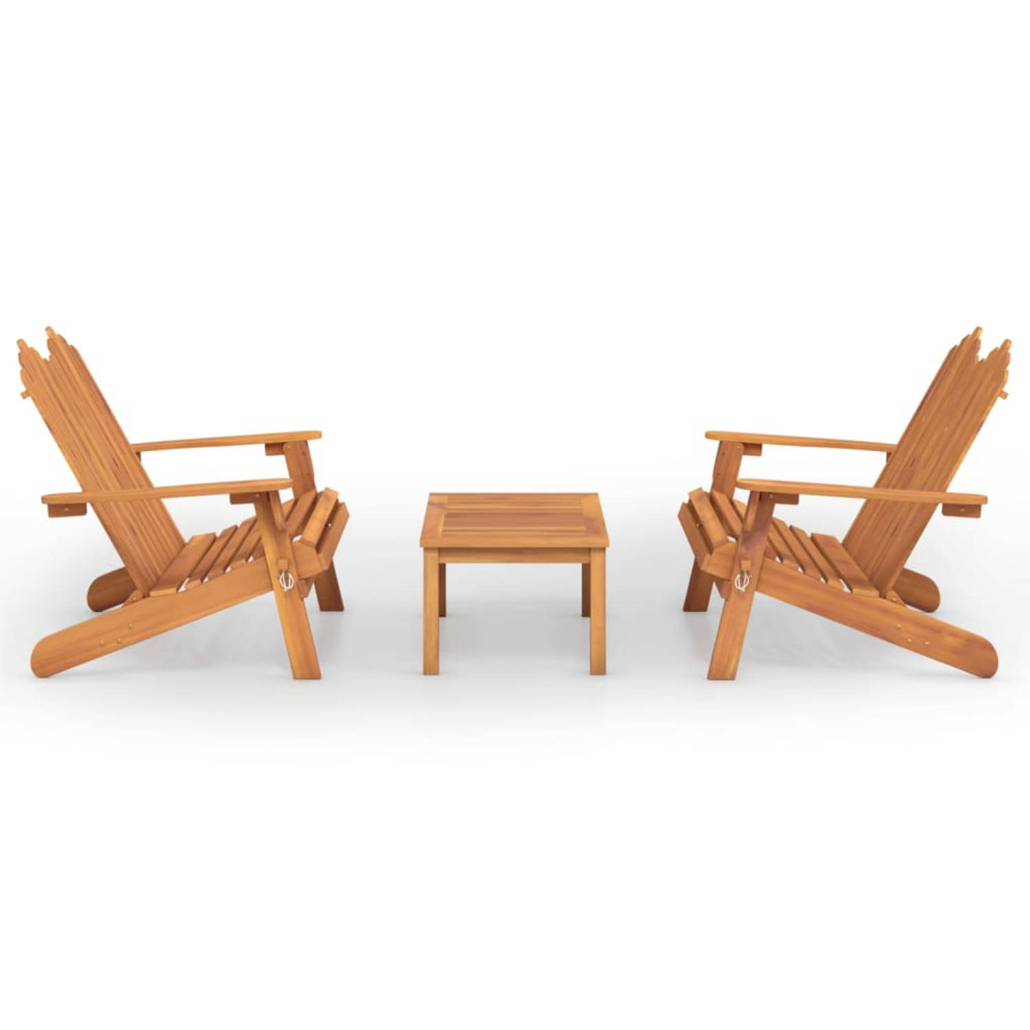 The Living Store Loungeset Adirondack - Massief acaciahout - 126 x 84 x 90 cm - Inklapbaar