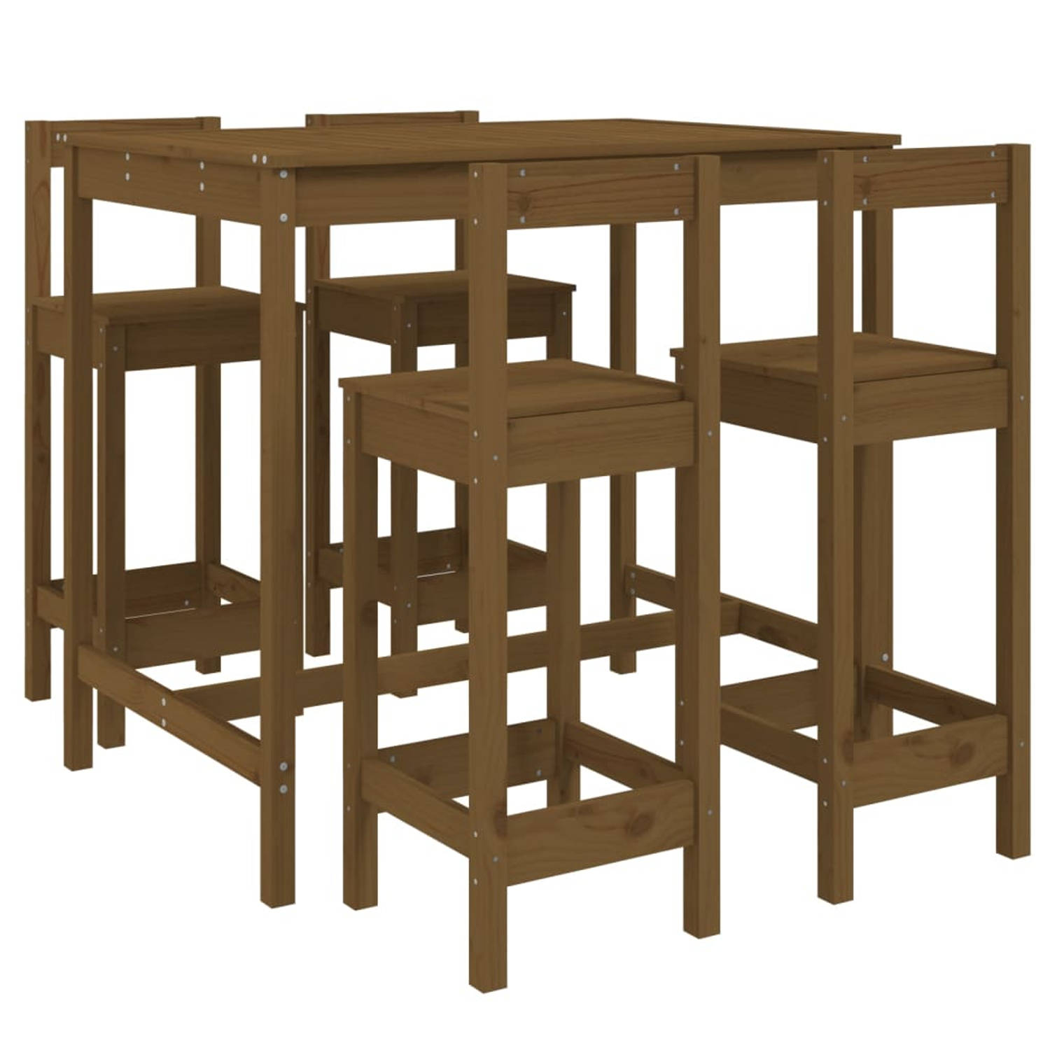 The Living Store Barset Grenenhout - Honingbruin - 121 x 82.5 x 110 cm - Comfortabele zitplaats - Breed toepasbaar