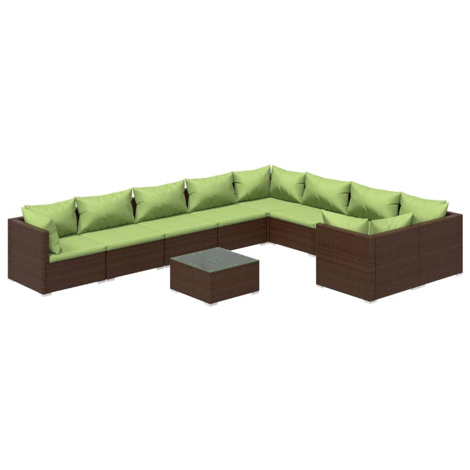 The Living Store The Living Store Rattan loungeset - 70x70x60.5 cm - bruin