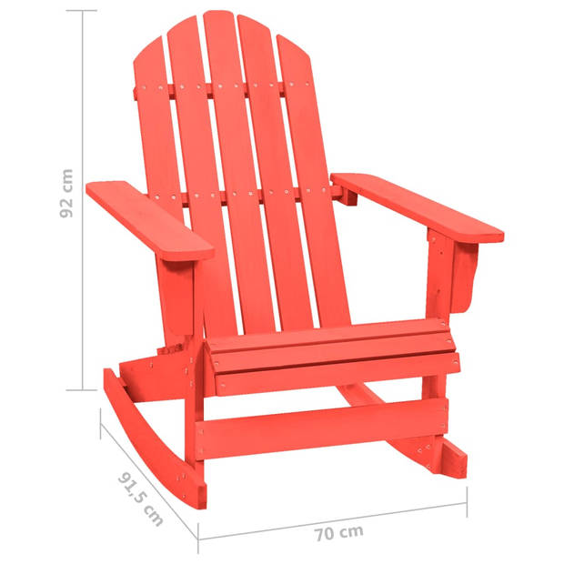 vidaXL Schommelstoel Adirondack massief vurenhout rood