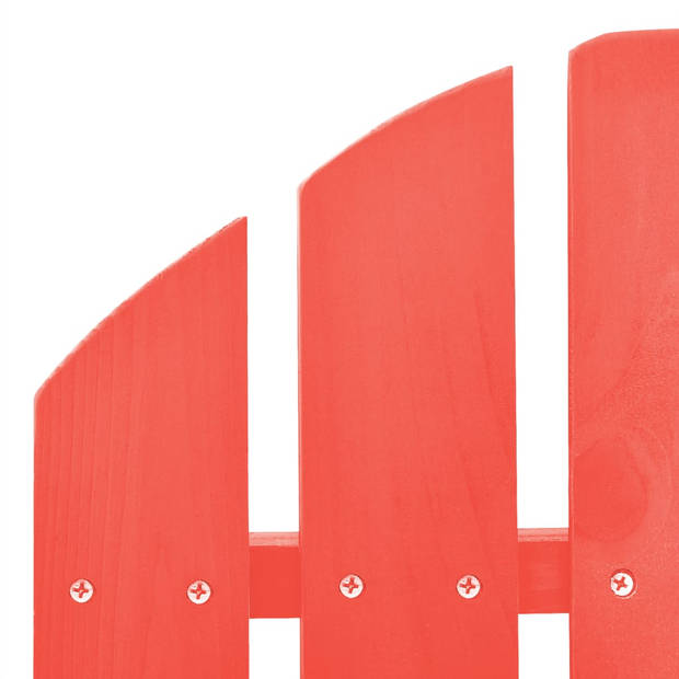 The Living Store Adirondack stoel massief vurenhout - 70 x 147.5 x 88.5 cm - rood