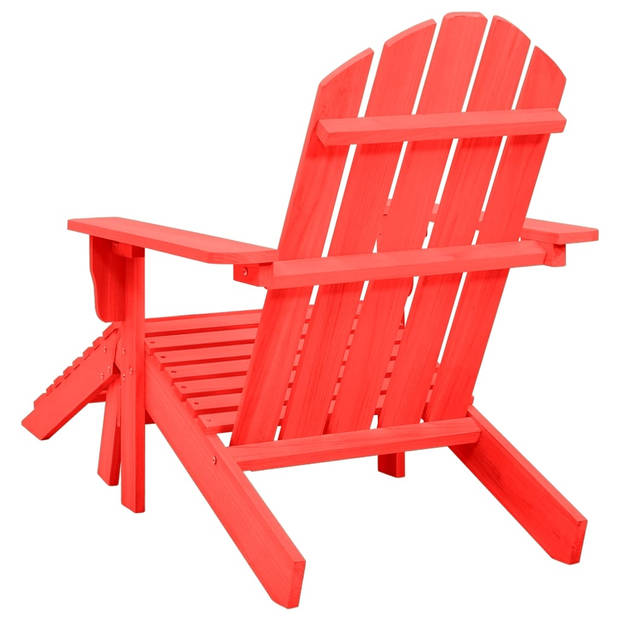 vidaXL Tuinstoel Adirondack met voetenbank massief vurenhout rood