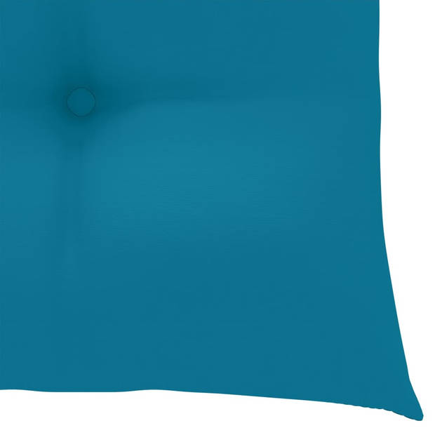 vidaXL Tuinstoelen 3 st met lichtblauwe kussens massief teakhout