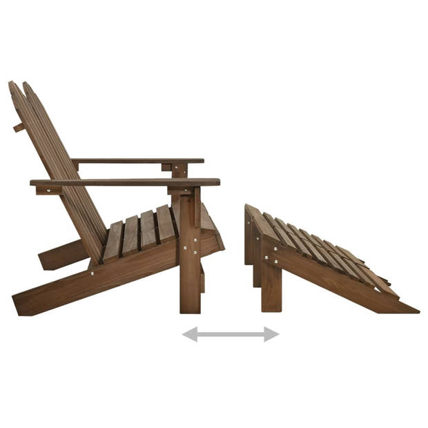 vidaXL Tuinstoel 2-zits Adirondack met voetenbank vurenhout bruin