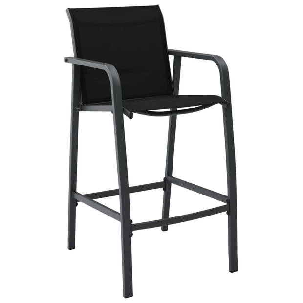 vidaXL Tuinbarstoelen 4 st textileen zwart