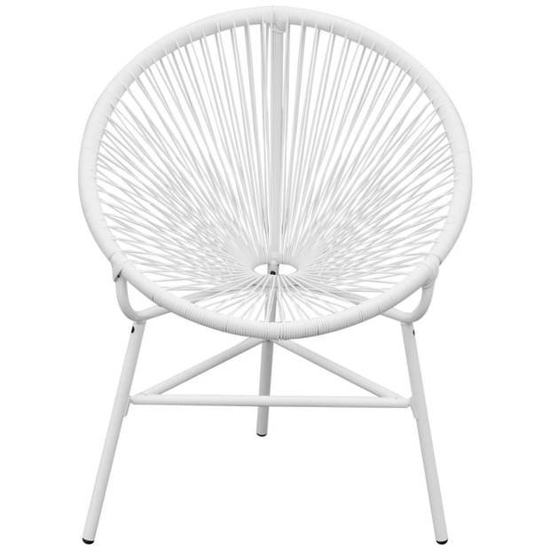 vidaXL Tuinmaanstoel poly rattan wit