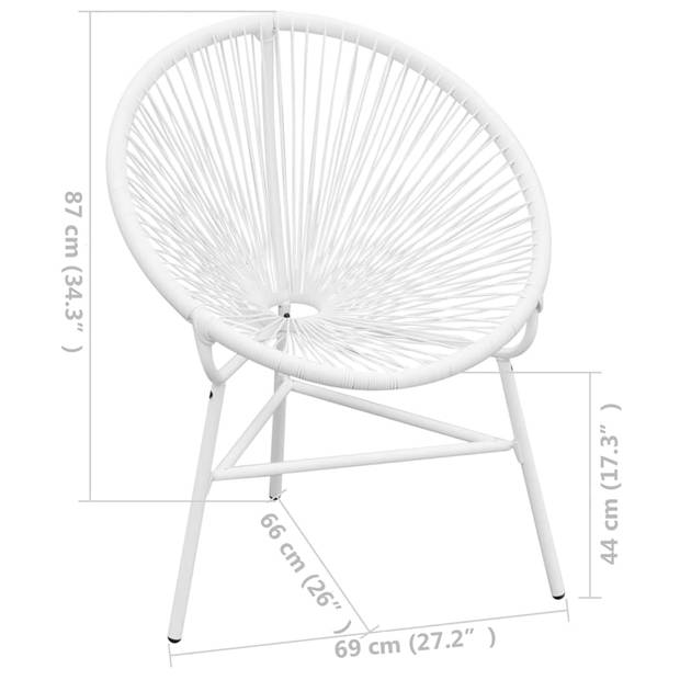 vidaXL Tuinmaanstoel poly rattan wit