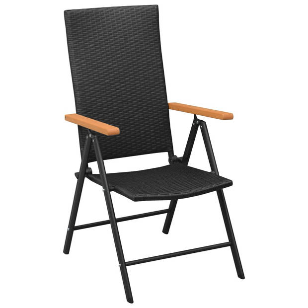 vidaXL Tuinstoelen 4 st poly rattan zwart