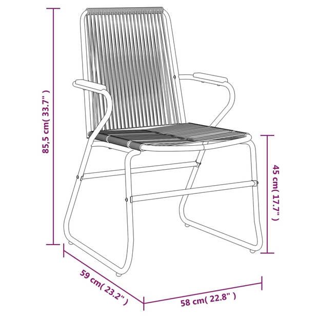 vidaXL 7-delige Tuinset PVC-rattan zwart