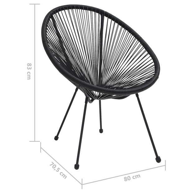 vidaXL Maanstoelen 2 st rattan zwart