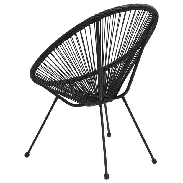 vidaXL Maanstoelen 2 st rattan zwart