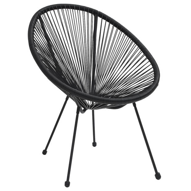 vidaXL Maanstoelen 2 st rattan zwart