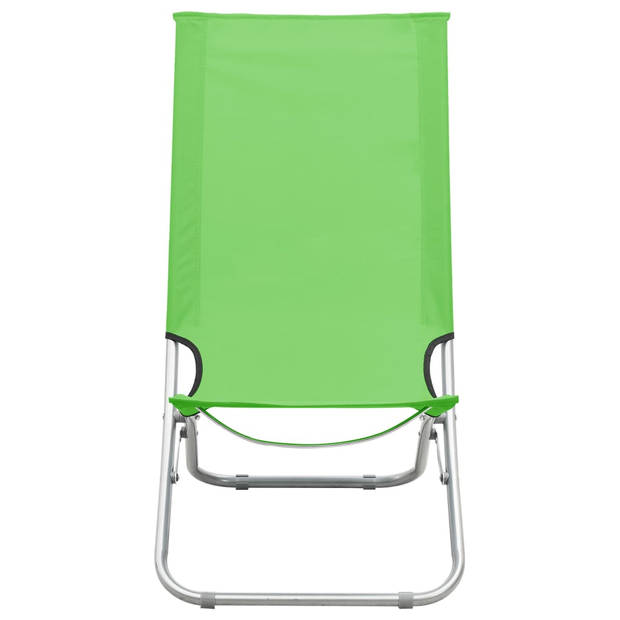 vidaXL Strandstoelen 2 st inklapbaar stof groen