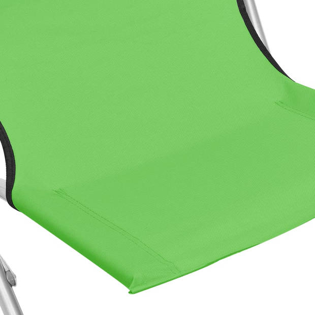 vidaXL Strandstoelen 2 st inklapbaar stof groen