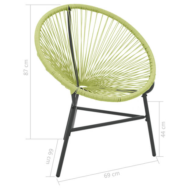 vidaXL Tuinstoel Acapulco poly rattan groen