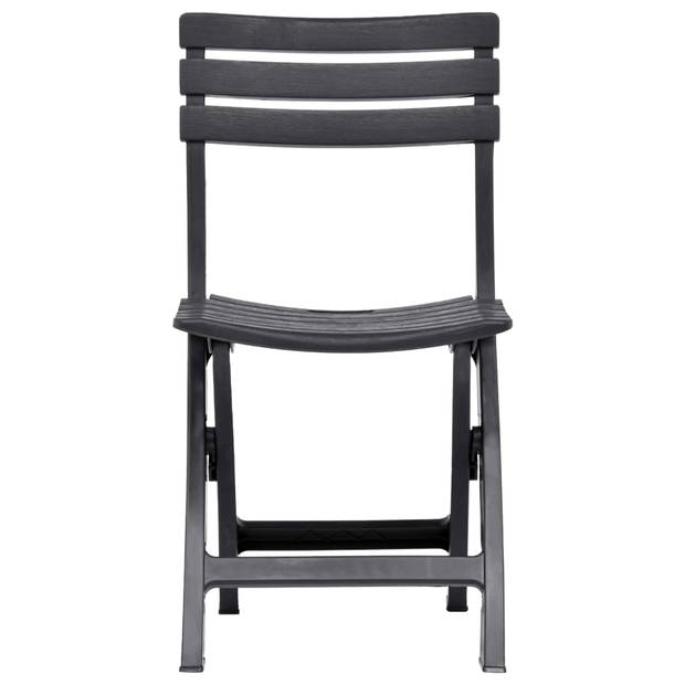 The Living Store Bistrostoelen - Kunststof - Antraciet - 44x41x78 cm - Lichtgewicht