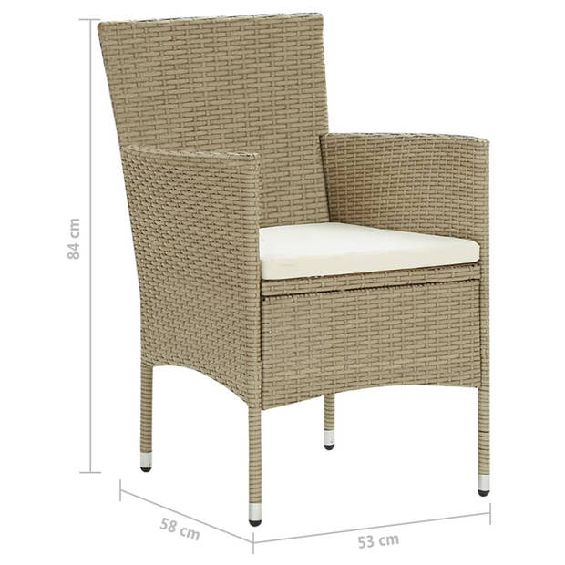 vidaXL Tuinstoelen 4 st poly rattan beige