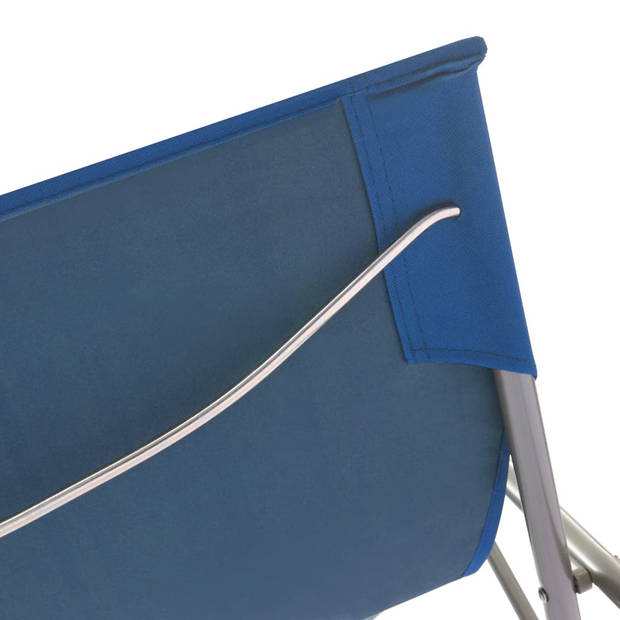 vidaXL Strandstoelen inklapbaar 2 st staal en oxford stof blauw