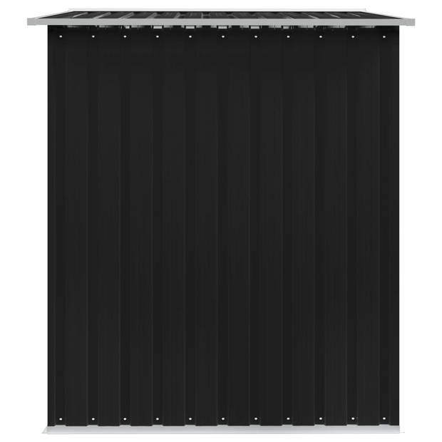 The Living Store Metalen berging - Schuur - 257 x 205 x 178 cm - Kleur- antraciet - Ventilatiepunten - Stalen