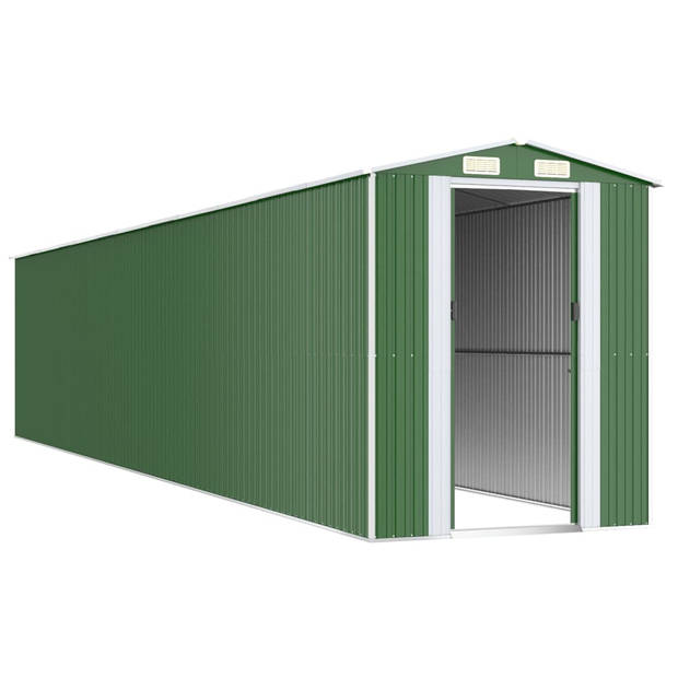 The Living Store Schuur Groen Gegalvaniseerd Staal - 192x1021x223 cm - Veel Opbergruimte