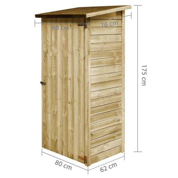 The Living Store Schuur Simple - Opslagschuur 88 x 76 x 175 cm - Naturel hout