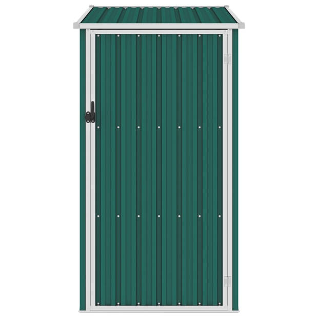 The Living Store Tuinschuur Gegalvaniseerd Staal - 87x98x148/159 cm - Groen