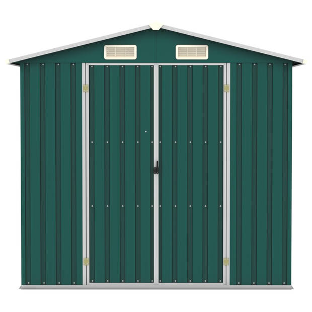 vidaXL Tuinschuur 205x129x183 cm gegalvaniseerd staal groen