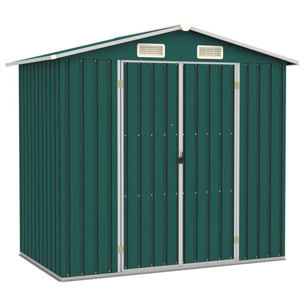 The Living Store Schuur Groen - Gegalvaniseerd Staal - 205x129x183 cm