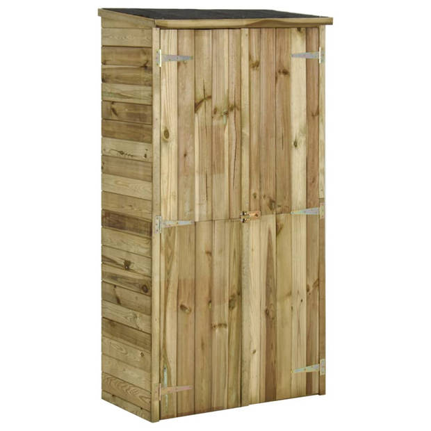 The Living Store Houten Opslagschuur - Grenenhout - 85 x 48 x 177 cm - Waterdicht dak