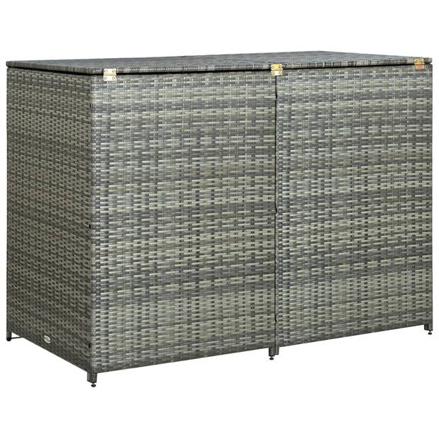 The Living Store Containerberging - Dubbel - Antraciet - 148x77x111cm - PE rattan