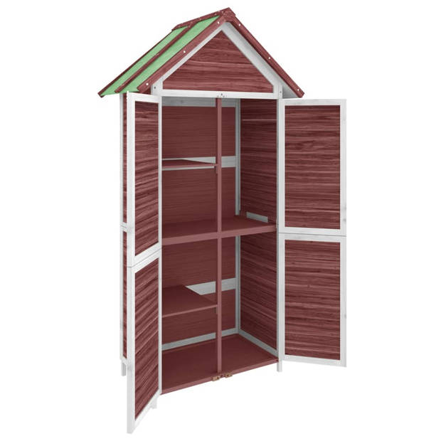 The Living Store Tuinschuur Mokka/Wit - 89 x 52.5 x 175 cm - Grenenhout - Multiplex