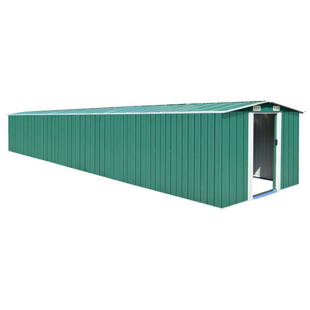 The Living Store schuur voor gereedschap - gegalvaniseerd staal - 257 x 779 x 181 cm - groen