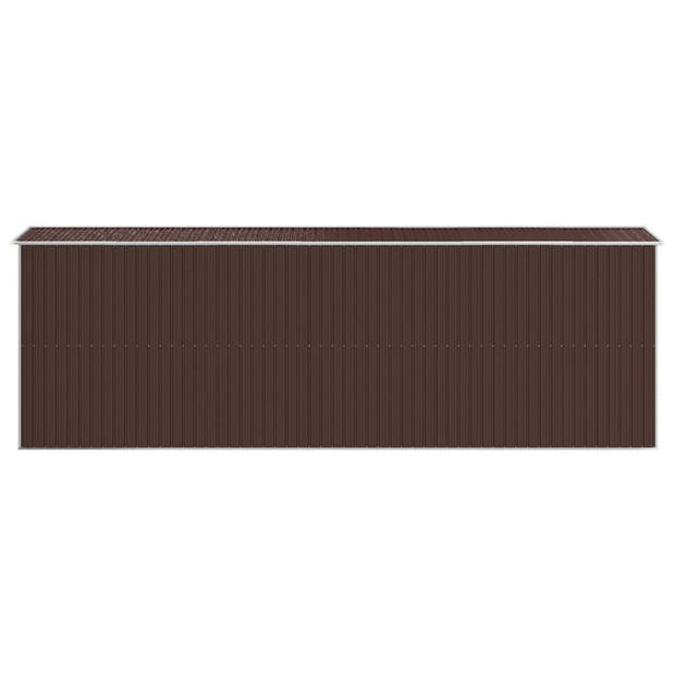 The Living Store Schuur Dark Brown - 192 x 606 x 223 cm - Durable galvanized steel