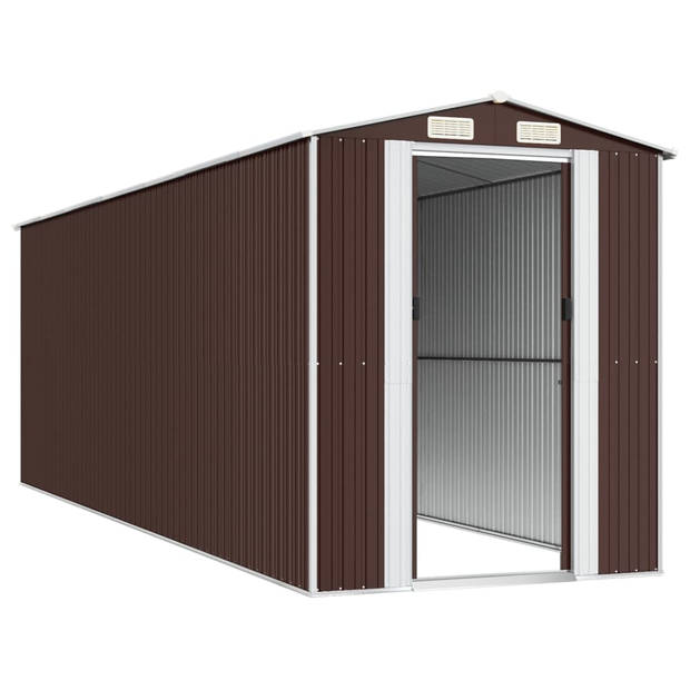 The Living Store Schuur Dark Brown - 192 x 606 x 223 cm - Durable galvanized steel