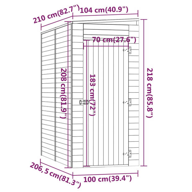 vidaXL Tuinberging 100x210x218 cm geïmpregneerd grenenhout