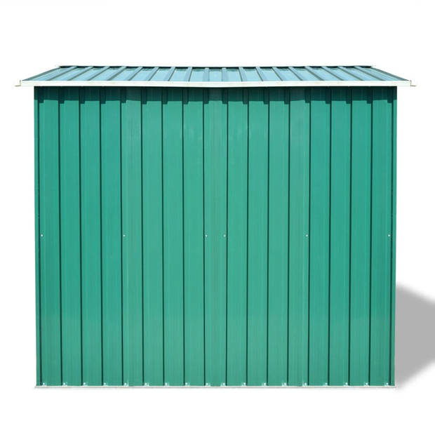 The Living Store Metalen Berging - Groen - 257 x 205 x 178 cm (B x D x H) - Gegalvaniseerd Staal