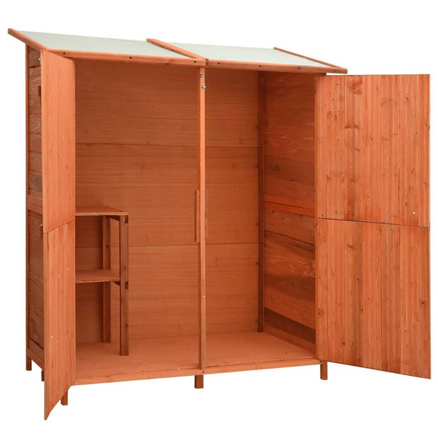 The Living Store Tuinschuur - Compact ontwerp - Massief vurenhout - Waterdicht dak - 136 x 75 x 160 cm - Met