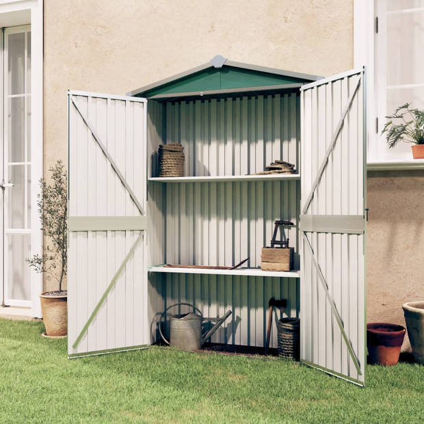 The Living Store Tuinschuur Berging - 116x45x175 cm - Gegalvaniseerd staal