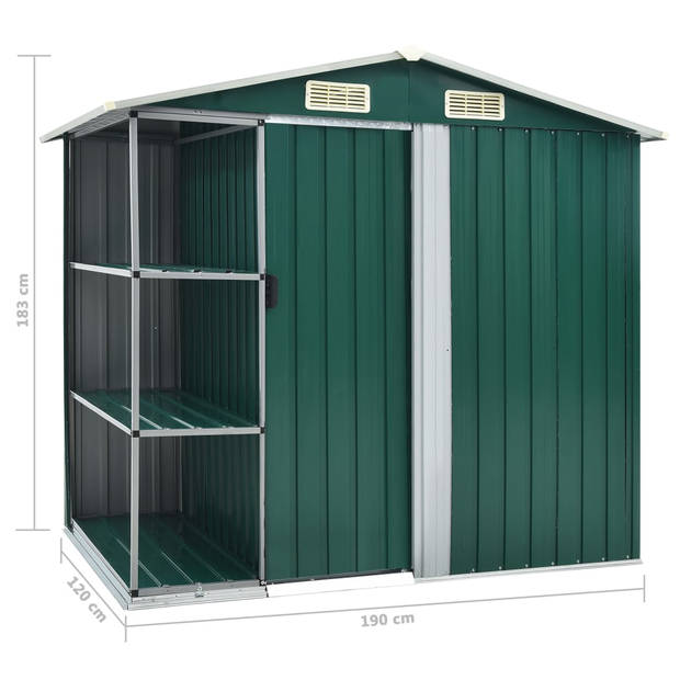 The Living Store Tuinberging - Groen - 205x130x183 cm - Gegalvaniseerd ijzer