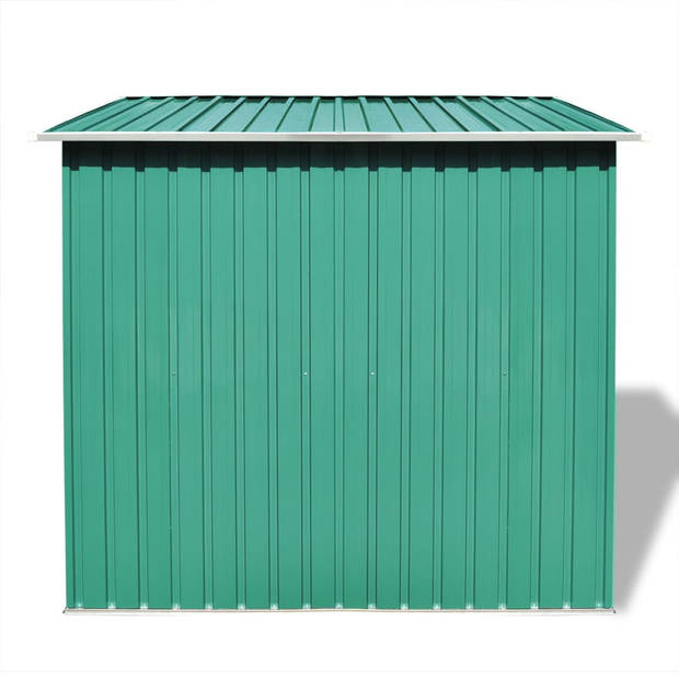 The Living Store Metalen berging - Groen - 190 x 124 x 181 cm - Duurzaam en sterk