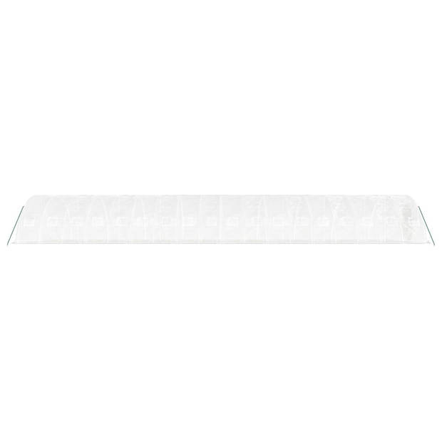 The Living Store Broeikas - PE - Gegalvaniseerd Staal - 18 x 5 x 2.3 m - Wit - Met Roldeur en Gaasvensters - 140 g/m²