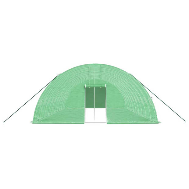 The Living Store Broeikas 10x6x2.85m - Groen - Polyethyleen (PE) en Gegalvaniseerd Staal - 140 g/m² PE Dichtheid - Met