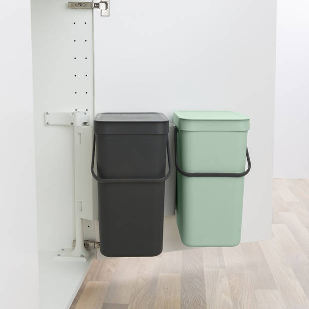 Brabantia Sort & Go prullenbak - 2 x 12 L - donkergoen/jade groen