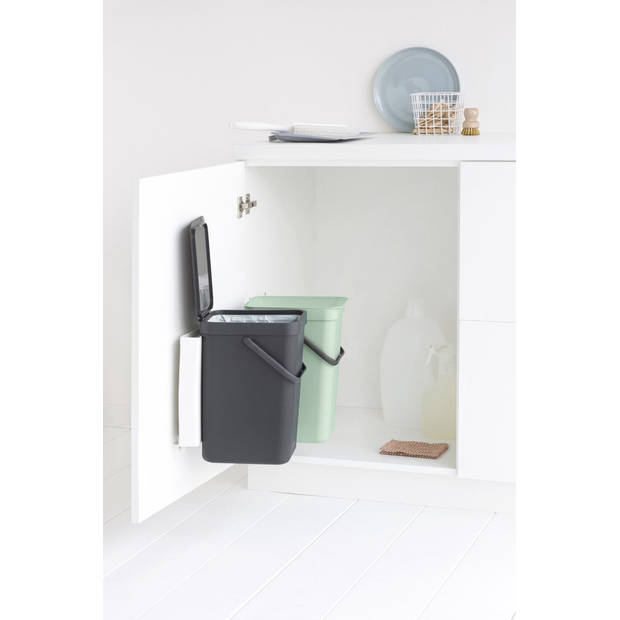 Brabantia Sort & Go prullenbak - 2 x 12 L - donkergoen/jade groen