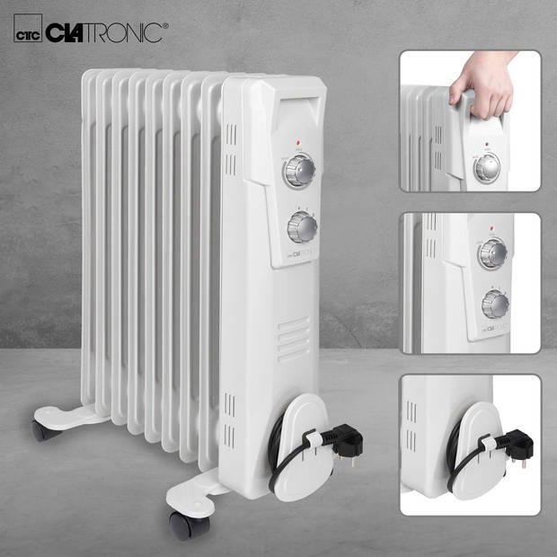 Clatronic RA 3736 wit 9 Rippen radiator 2000 W