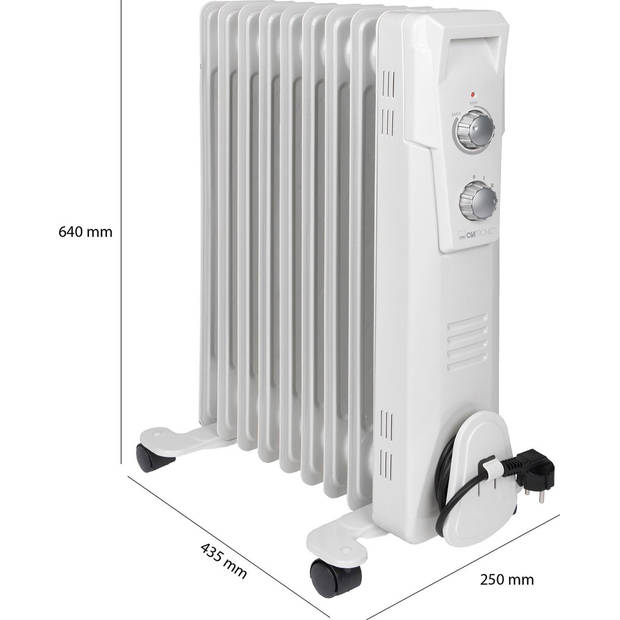 Clatronic RA 3736 wit 9 Rippen radiator 2000 W