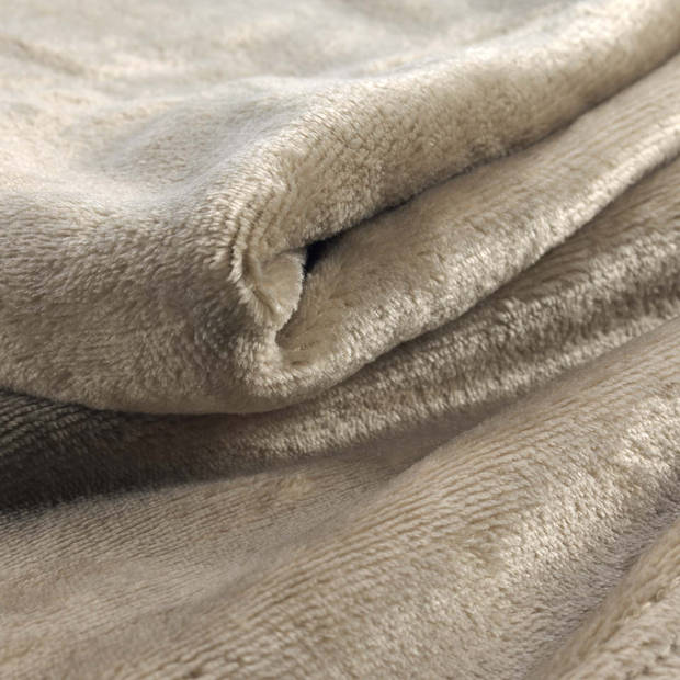 Heerlijk Zachte en Grote Fleece Plaid - 180x220 cm - Taupe