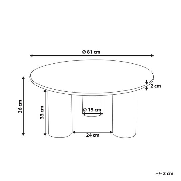 Beliani COLINA - Salontafel-Lichte houtkleur-Acaciahout