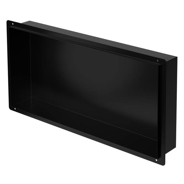 Douchegarnituur 60x30 cm zwart roestvrij staal inbouwframe Wandgarnituur Douchebak LuxeBad