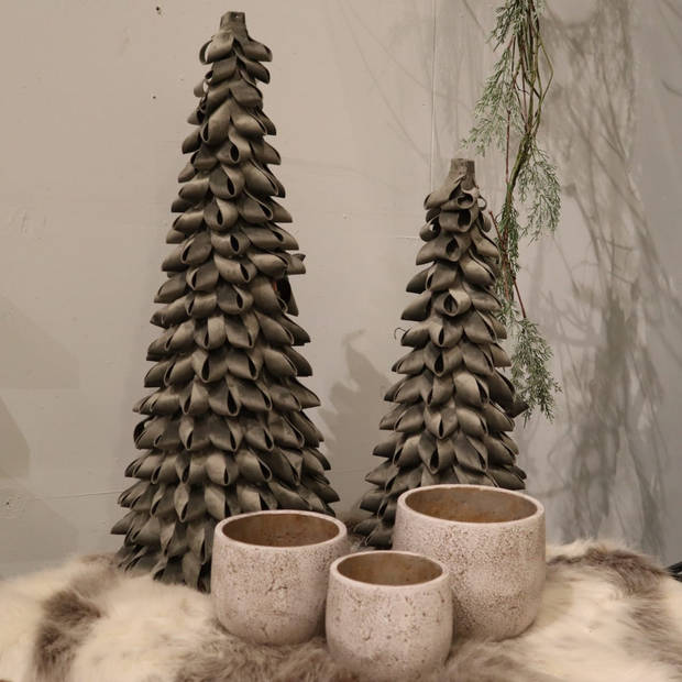 DKNC - Decoratieve kerstboom Pasay - 26x26x78cm - Grijs